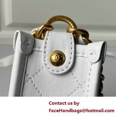 Chanel Calfskin  &  Gold-Tone Metal Hobo Handbag AS4532 White 2025